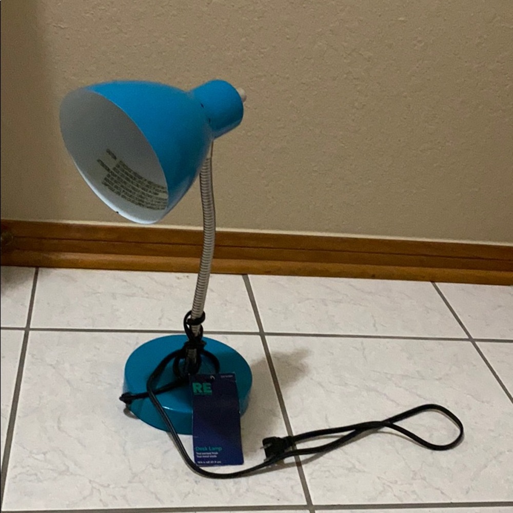 Brand new turquoise desk lamp